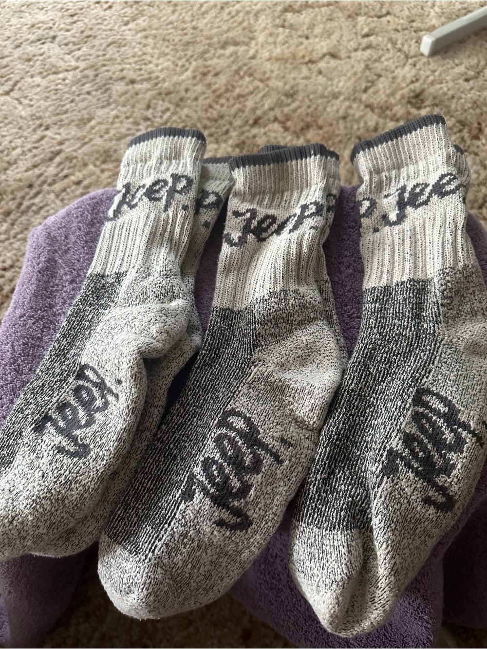 Ladies  Gray Crew Work Socks - Pack